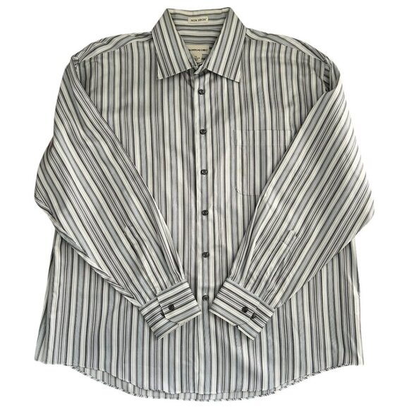 Pronto Uomo Other - Pronto-Uomo Non-iron Multi-colored Pinstripe Button Down Shirt 100% Cotton Large